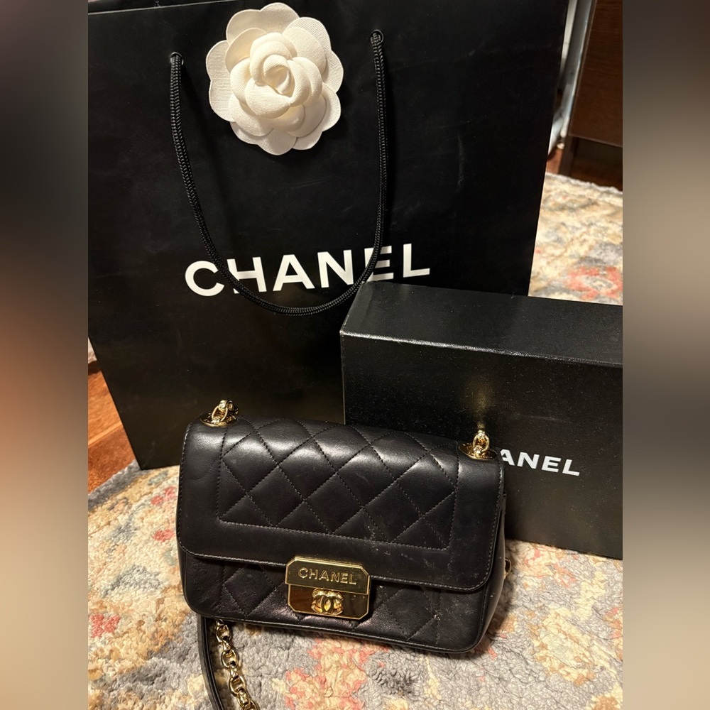 Chanel lamb skin mini flap bag